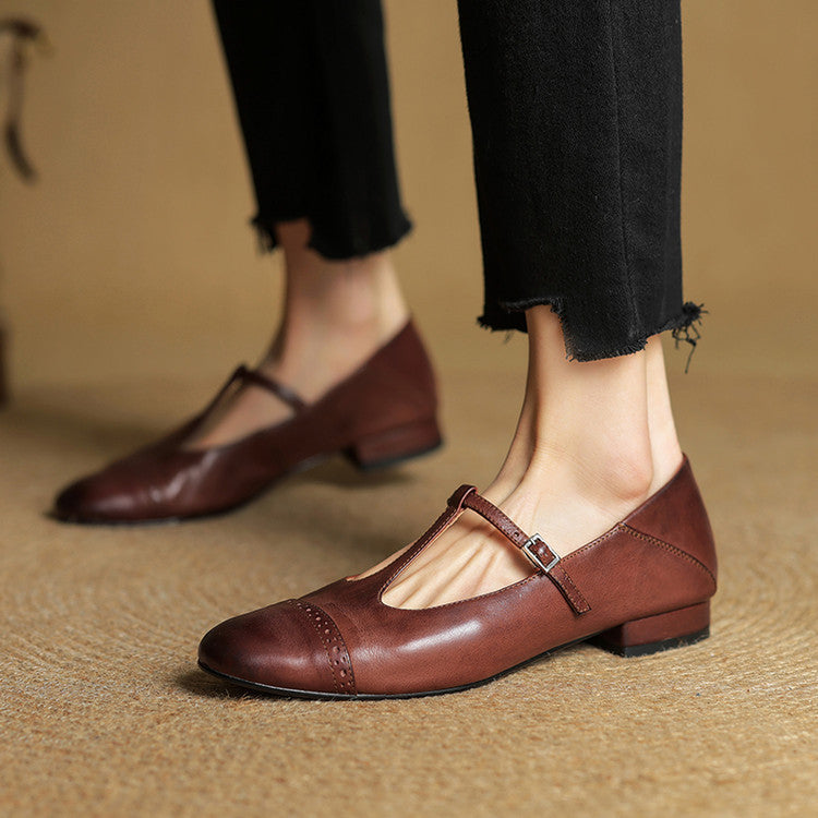 Classic genuine leather ballet flats for women | Graneth -10