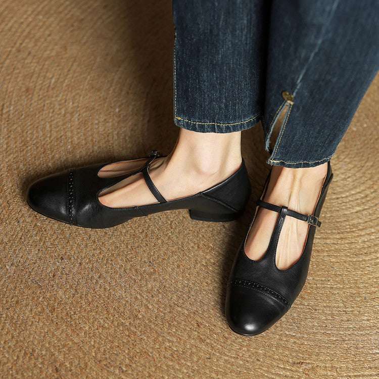 Classic genuine leather ballet flats for women | Graneth -22
