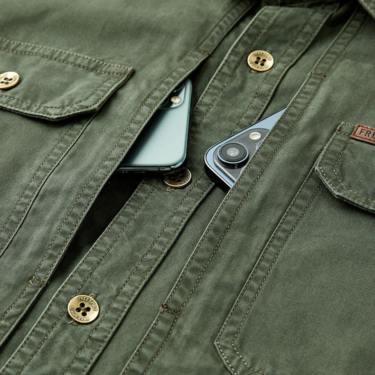 Casual relaxed cotton overshirt for men | Dockside -3