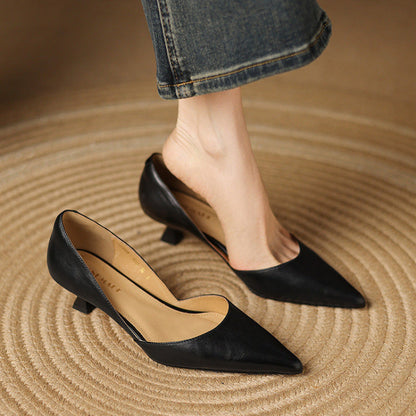 Refined genuine leather stiletto heels for women | Carlen -20