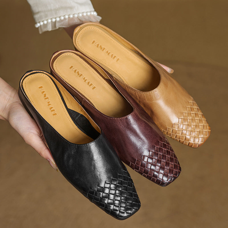 Elegant genuine leather slip-on mules for women | Dalvi -22