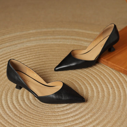 Refined genuine leather stiletto heels for women | Carlen -21