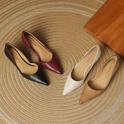 Refined genuine leather stiletto heels for women | Carlen -7