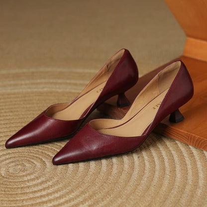 Refined genuine leather stiletto heels for women | Carlen -6