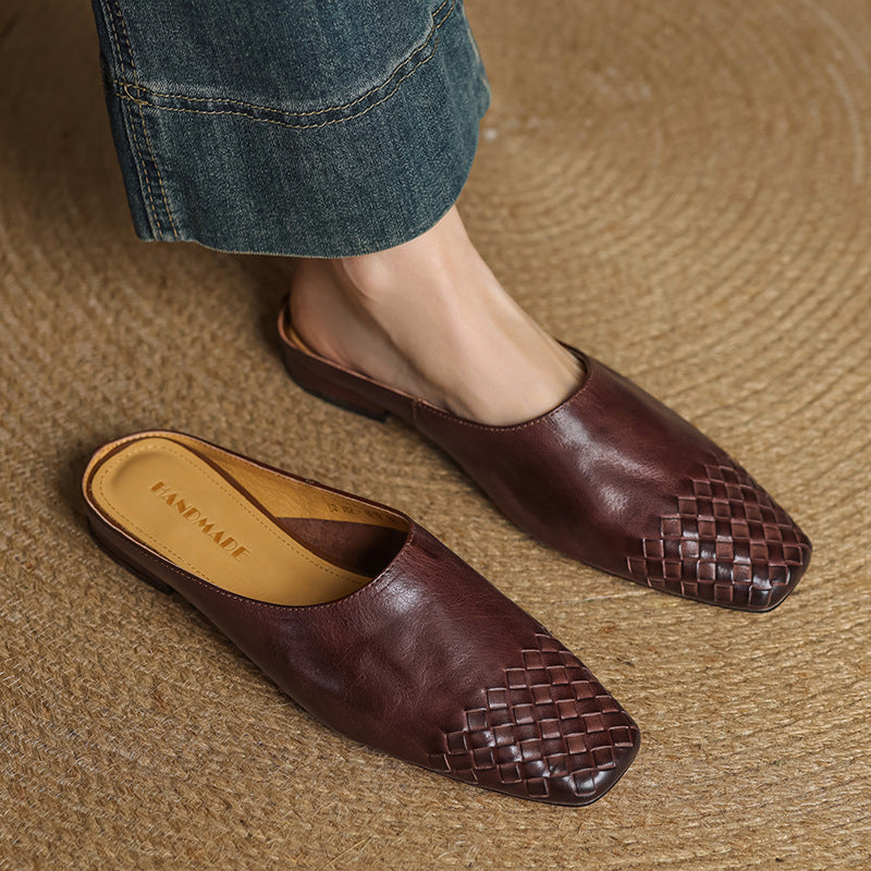 Elegant genuine leather slip-on mules for women | Dalvi -2