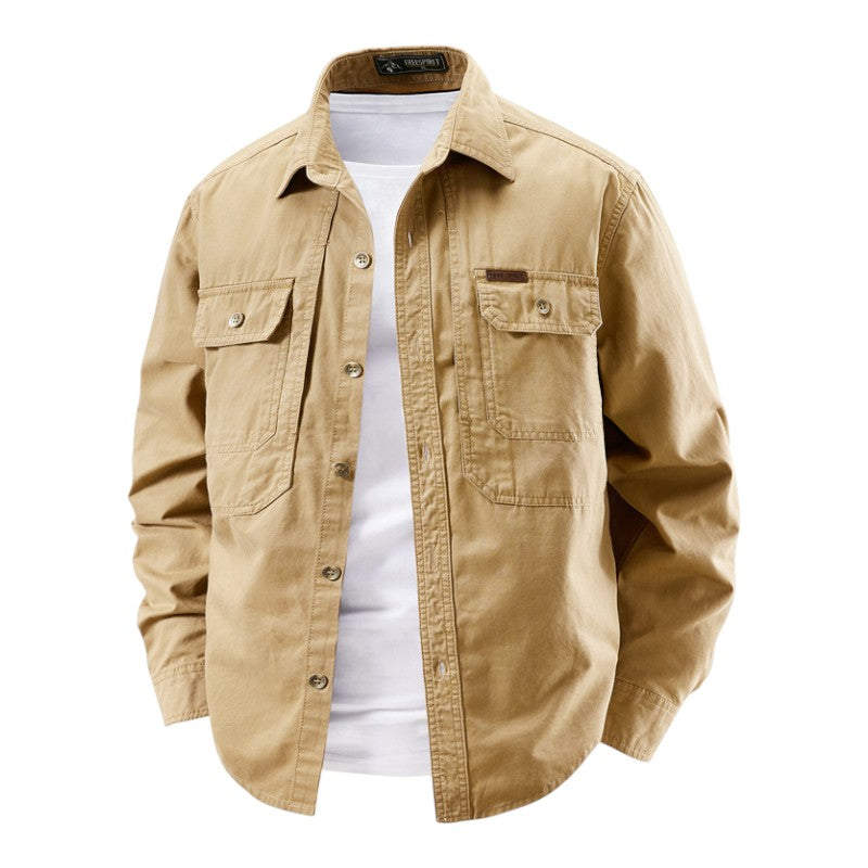 Casual relaxed cotton overshirt for men | Dockside -7