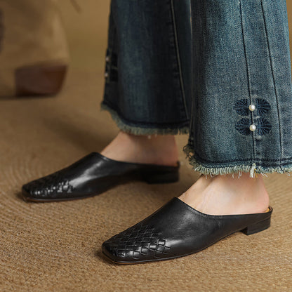 Elegant genuine leather slip-on mules for women | Dalvi -16