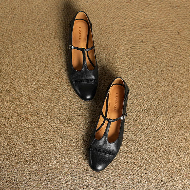 Classic genuine leather ballet flats for women | Graneth -27