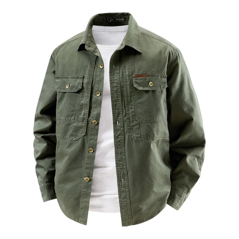 Casual relaxed cotton overshirt for men | Dockside -1