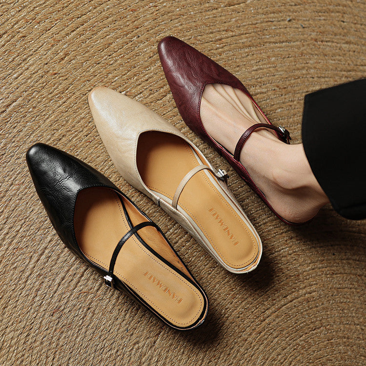 Elegant genuine leather mules for women | Orella -15