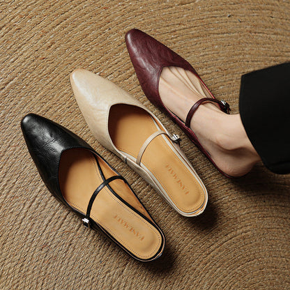Elegant genuine leather mules for women | Orella -15