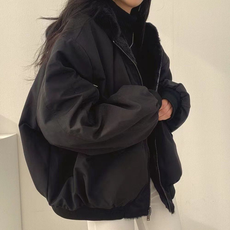 Reversible hooded warm winter coat for women | Lira -3