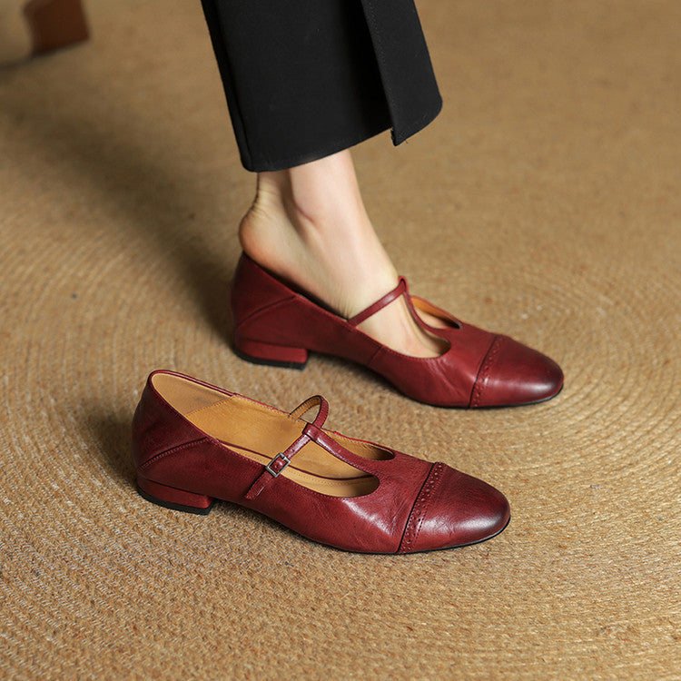Classic genuine leather ballet flats for women | Graneth -1