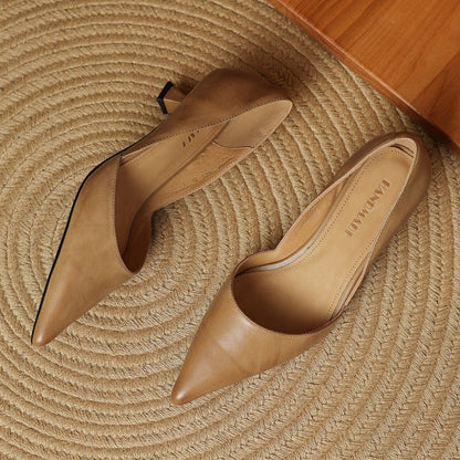 Refined genuine leather stiletto heels for women | Carlen -9