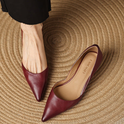 Refined genuine leather stiletto heels for women | Carlen -5