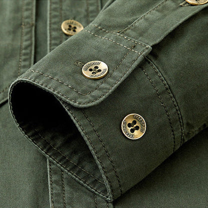 Casual relaxed cotton overshirt for men | Dockside -4