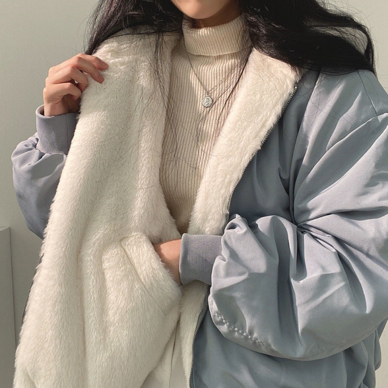 Reversible hooded warm winter coat for women | Lira -5