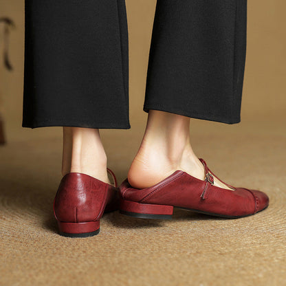 Classic genuine leather ballet flats for women | Graneth -5