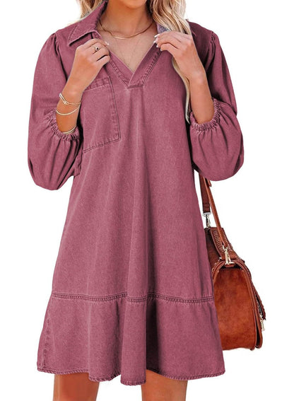 Supple V-neck babydoll dress for women | Amaia