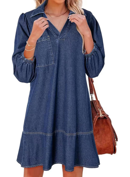 Supple V-neck babydoll dress for women | Amaia