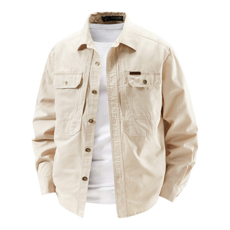 Casual relaxed cotton overshirt for men | Dockside -8