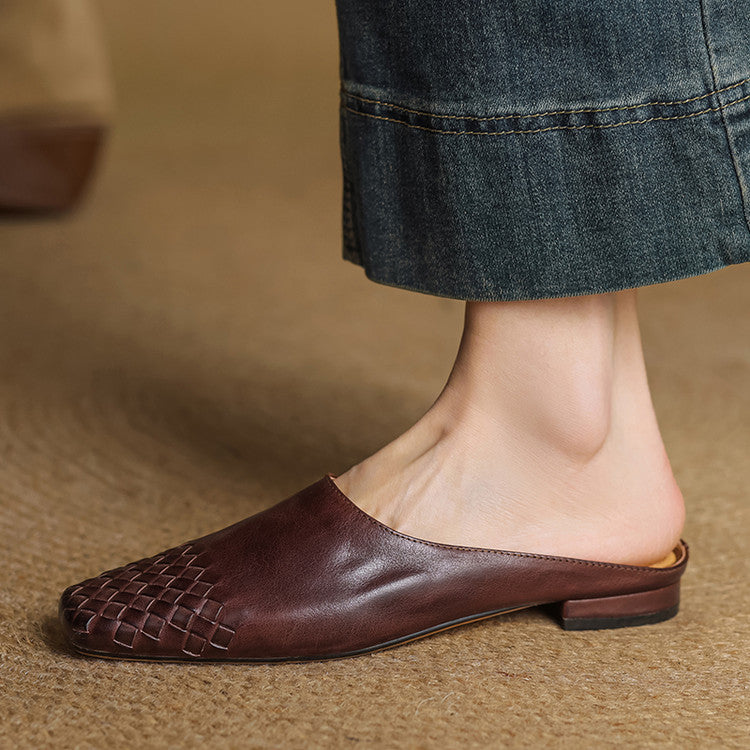 Elegant genuine leather slip-on mules for women | Dalvi -1