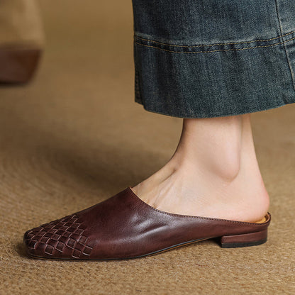 Elegant genuine leather slip-on mules for women | Dalvi -1