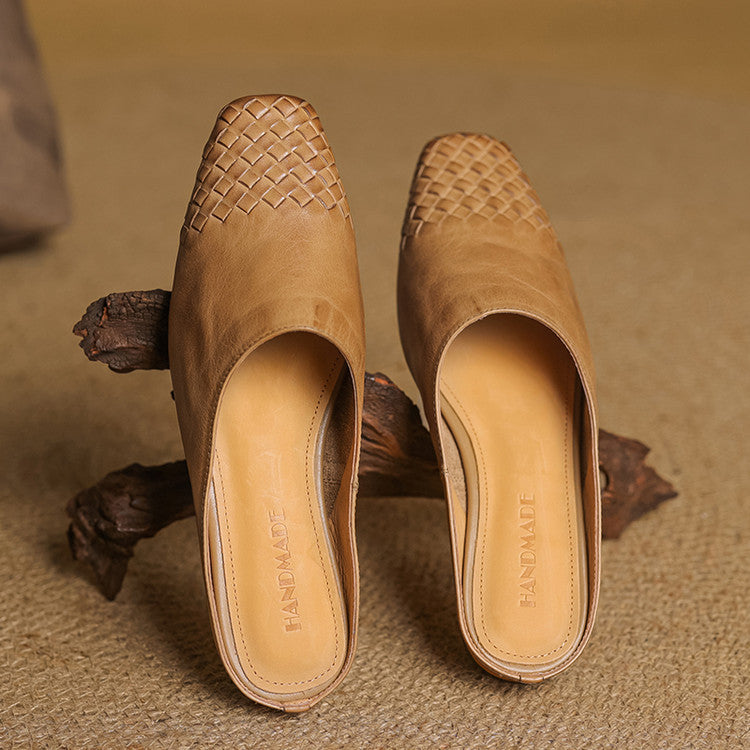 Elegant genuine leather slip-on mules for women | Dalvi -13
