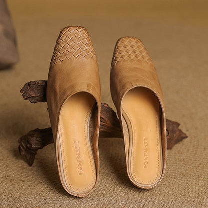 Elegant genuine leather slip-on mules for women | Dalvi -13