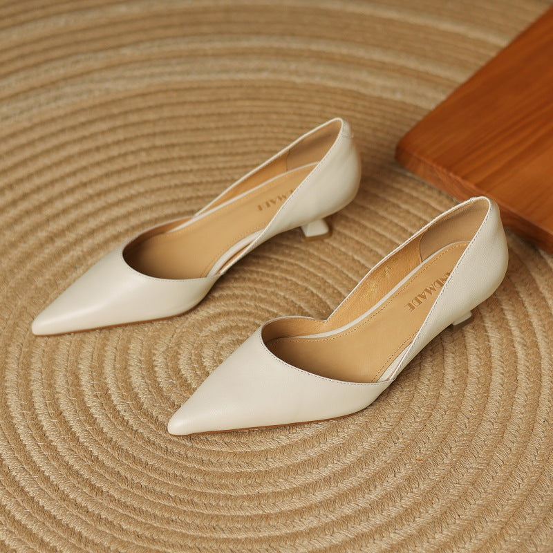 Refined genuine leather stiletto heels for women | Carlen -19