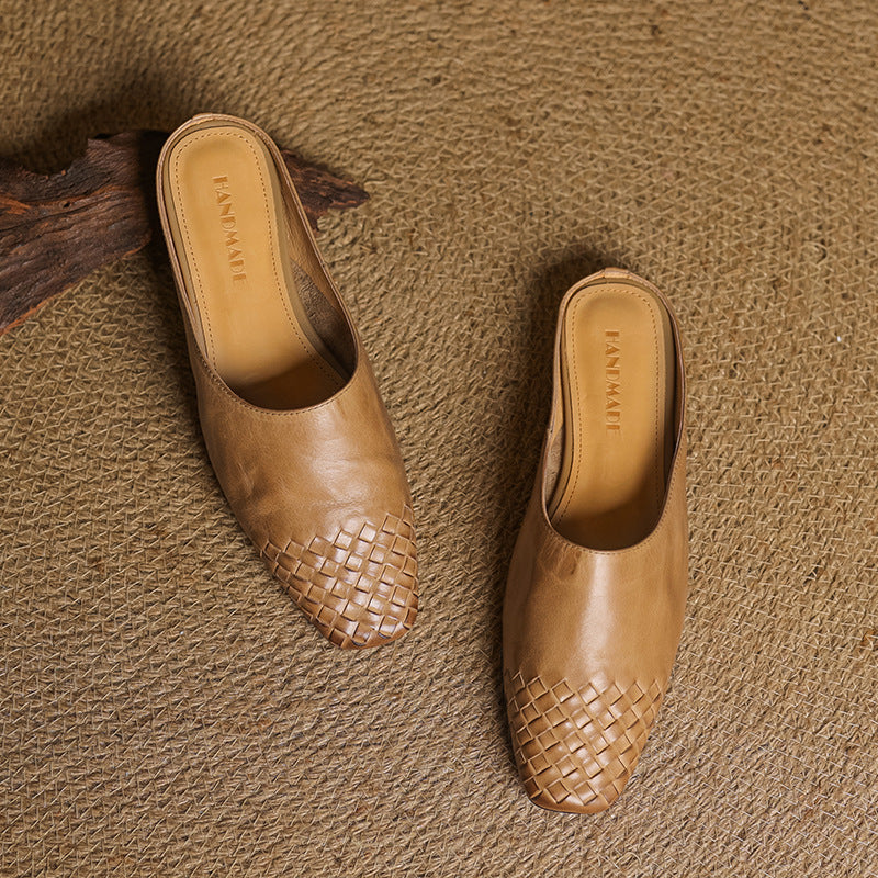 Elegant genuine leather slip-on mules for women | Dalvi -12
