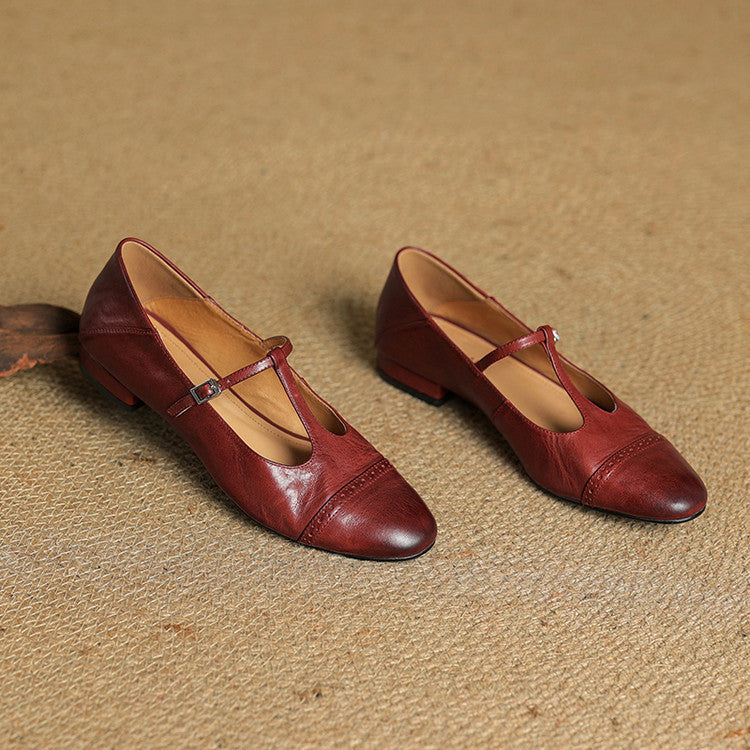 Classic genuine leather ballet flats for women | Graneth -6