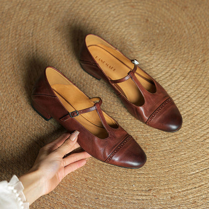 Classic genuine leather ballet flats for women | Graneth -13