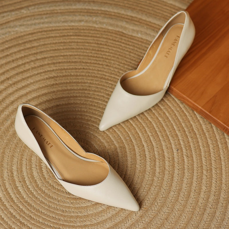 Refined genuine leather stiletto heels for women | Carlen -18