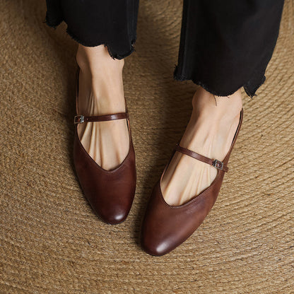 Classic genuine leather heeled mules for women | Merisa -4