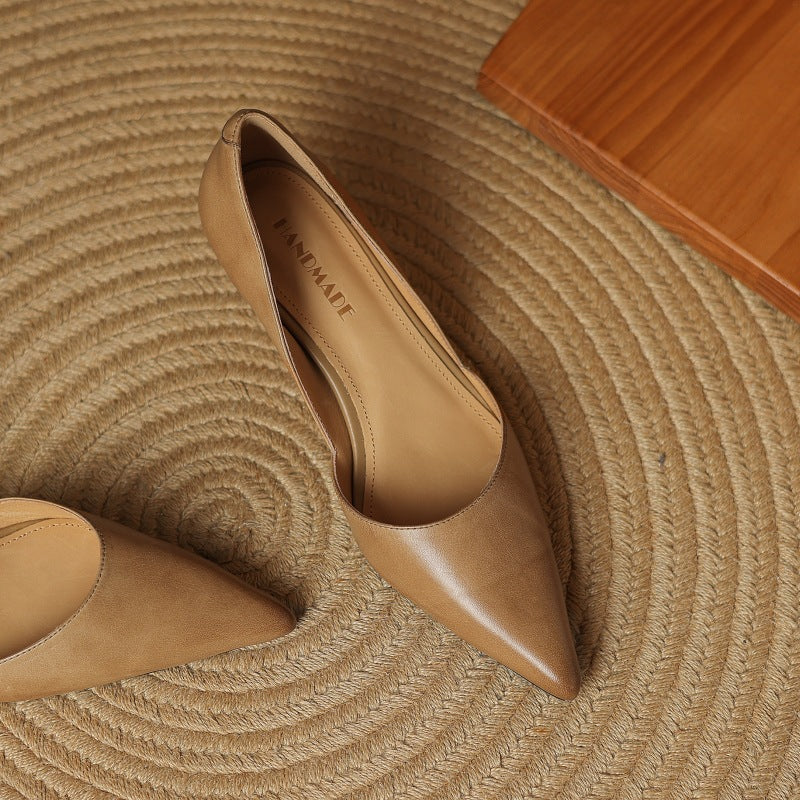 Refined genuine leather stiletto heels for women | Carlen -10