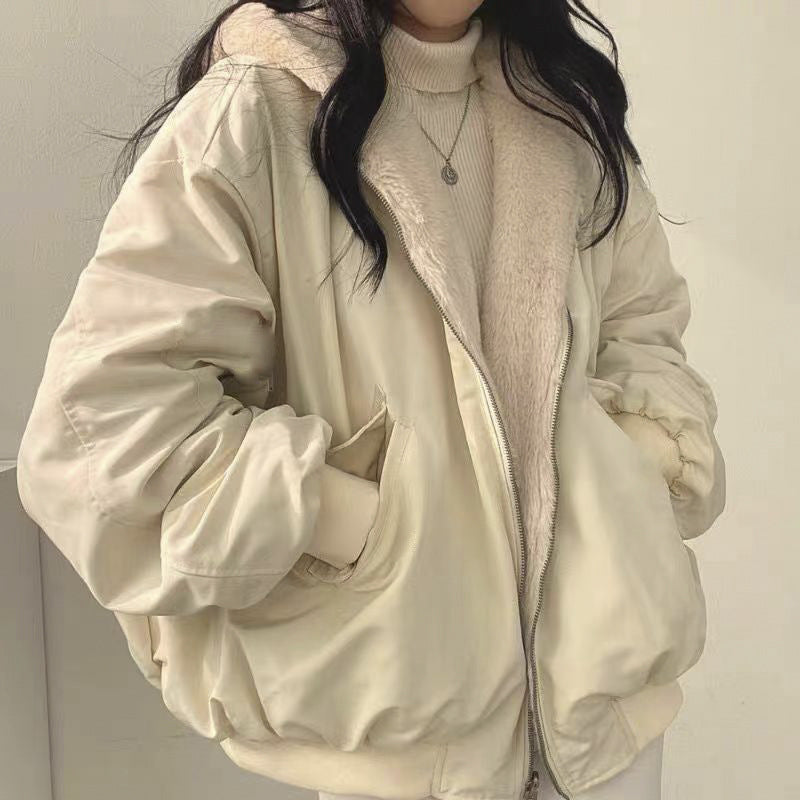 Reversible hooded warm winter coat for women | Lira -7