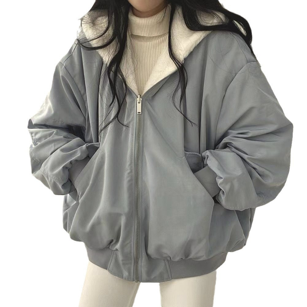 Reversible hooded warm winter coat for women | Lira -4