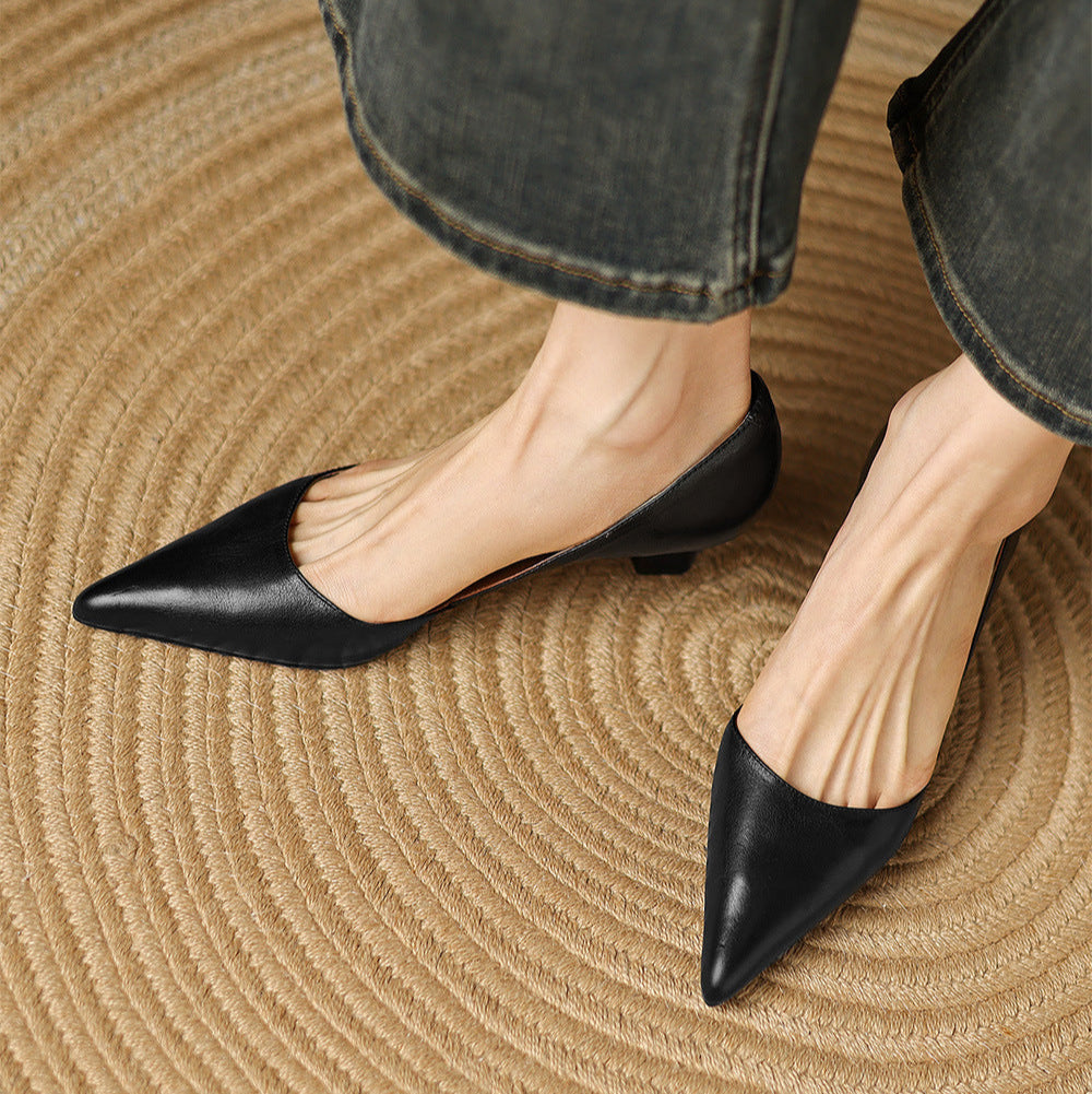 Refined genuine leather stiletto heels for women | Carlen -23