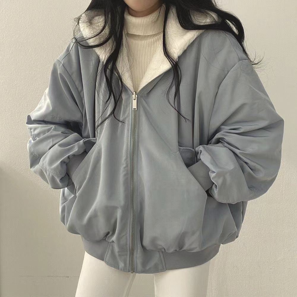 Reversible hooded warm winter coat for women | Lira -1