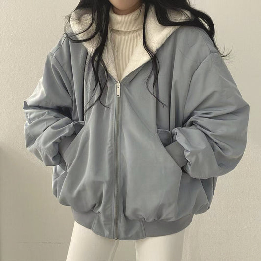 Reversible hooded warm winter coat for women | Lira -1