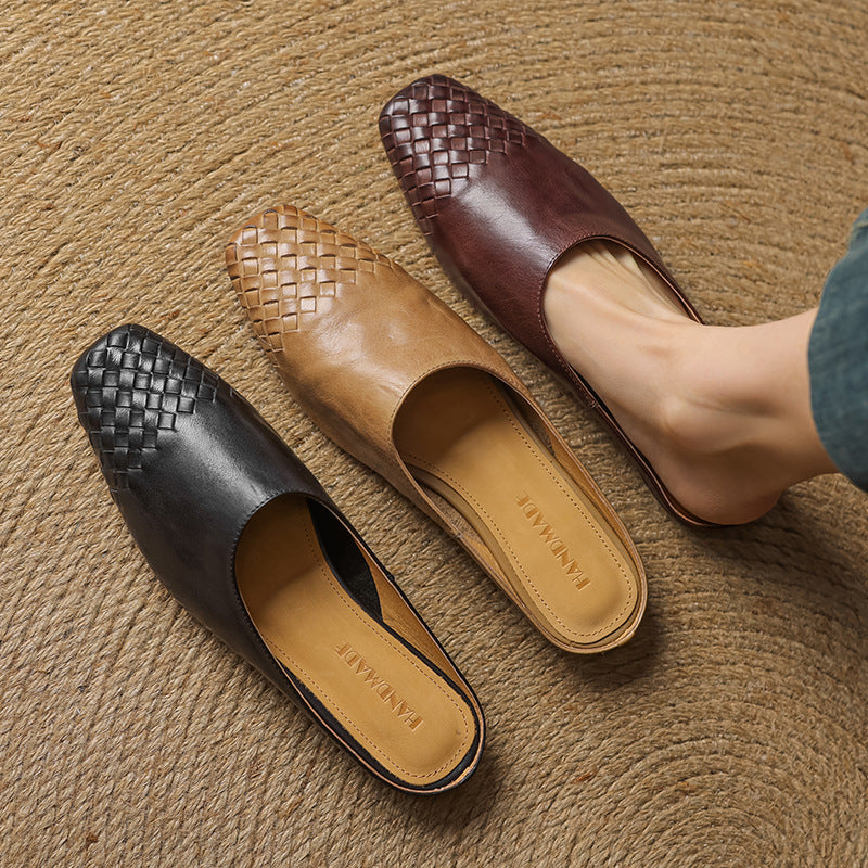 Elegant genuine leather slip-on mules for women | Dalvi -7