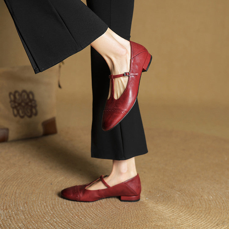 Classic genuine leather ballet flats for women | Graneth -4