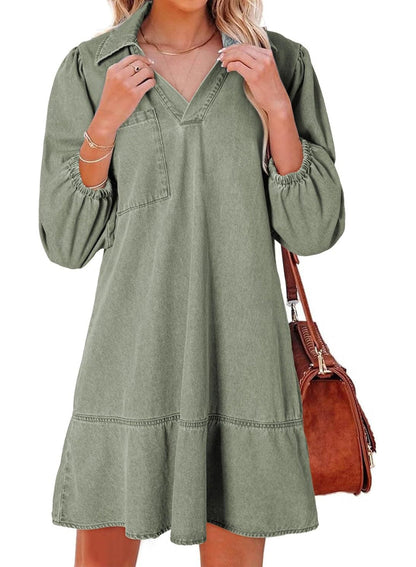 Supple V-neck babydoll dress for women | Amaia