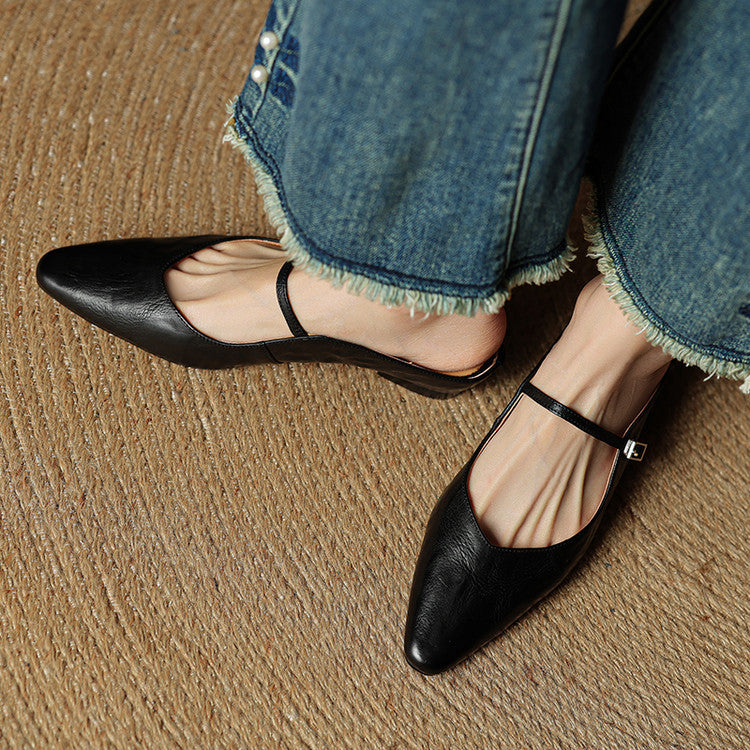 Elegant genuine leather mules for women | Orella -19