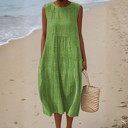 Wrapped Sleeveless dress with side pockets for women | Camillea