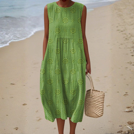 Wrapped Sleeveless dress with side pockets for women | Camillea