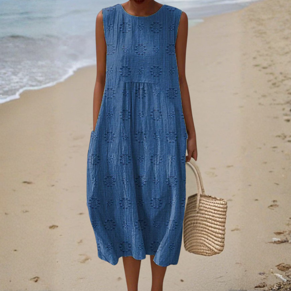 Wrapped Sleeveless dress with side pockets for women | Camillea