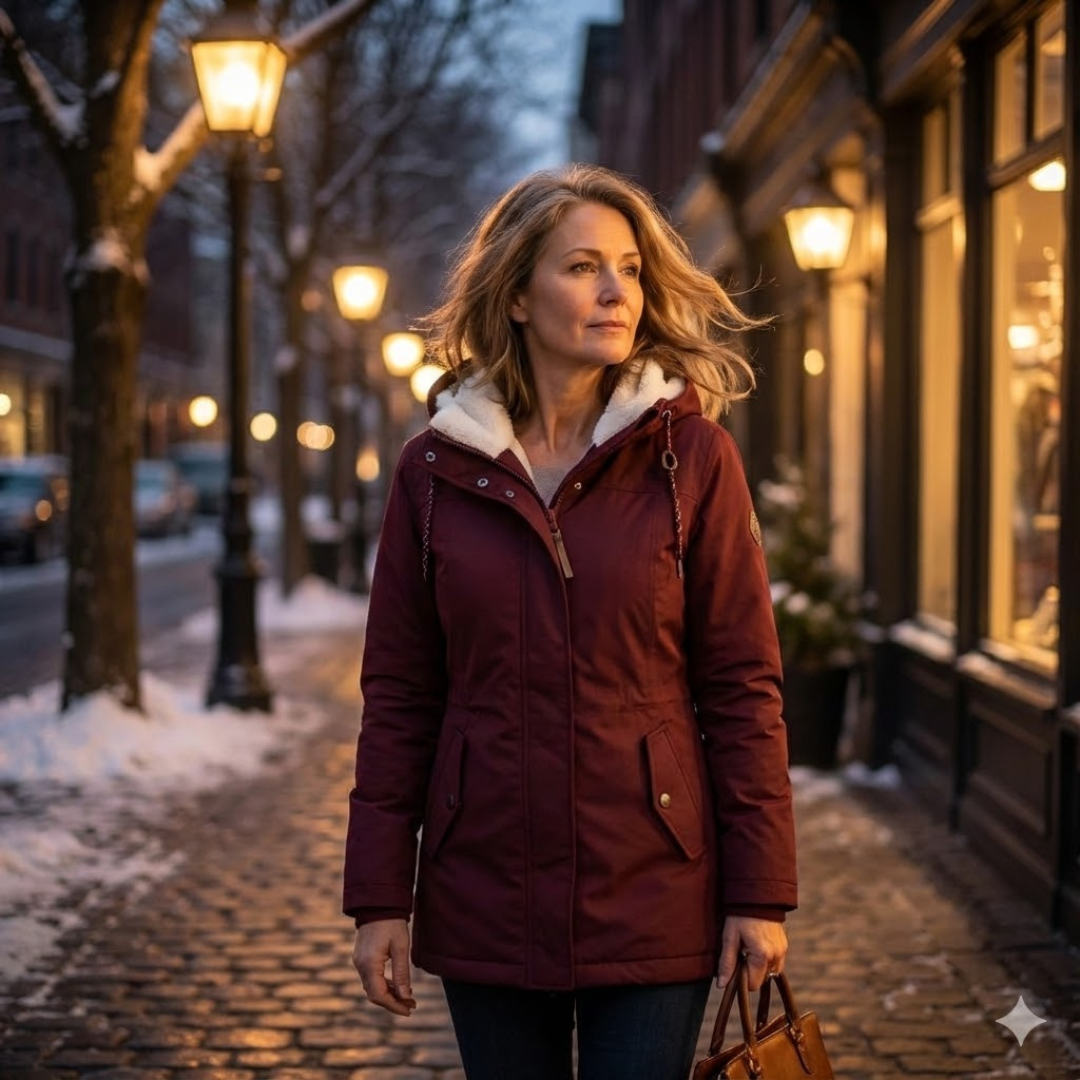Waterproof long hooded winter jacket for women | Seravia -8