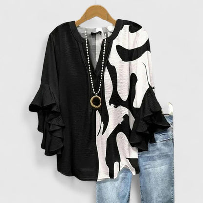 Feminine ruffle-sleeve statement blouse for women | Aurelia -5